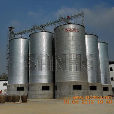 China Grain bulk storage galvanized steel silo assembled by corrougated Hot galvanized steel plate for sale