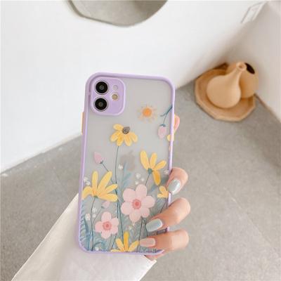 China Wholesale Custom Flower Logo Cell Phone Case Flower Cell Phone Cover Camera Protector For iPhone 11 12 Pro Max for sale