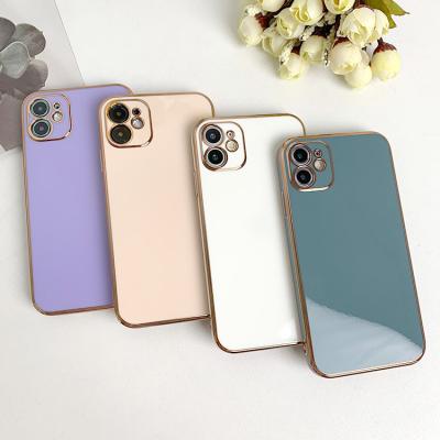 China Luxury Anti-drop Plating Phone Case For iPhone 13 12 Pro Max 11 Silicone Shockproof Protective Cover For Apple 7 8 Plus for sale