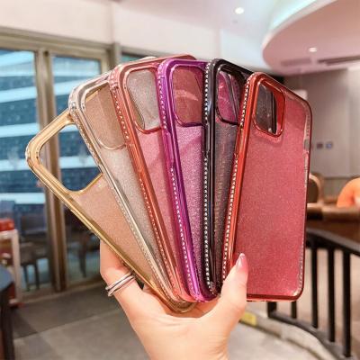 China Bling Sparkle Glitter Shockproof Phone Case Shinning For Xiaomi 11 lite 5g pro phone cases 11T Redmi 6 ladies diamond phone cover for sale