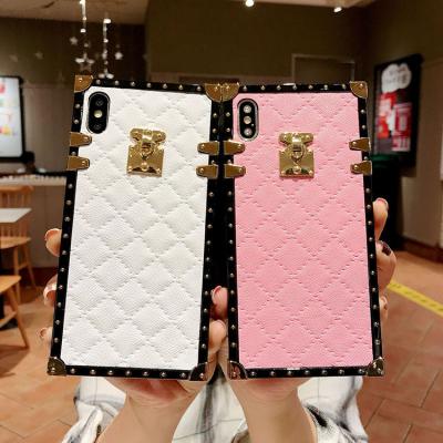 China Shockproof For Samsung S20 plus Luxury Square Soild Color Lattice Phone Case Cell Phone Covers For Samsung Note20 Ultra A51 Cases Cover for sale