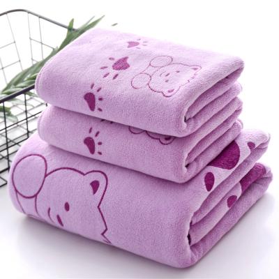 China Factory Printed Adult Bathroom Face Towel 3 Set QUICK DRY Bath Towel 3 Sets Processing Custom for sale