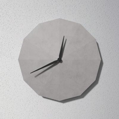 China jue1 modern luxury chinese culture custom made concrete cement 3d wall clock CREATIVE electric clocks new for home decoration for sale