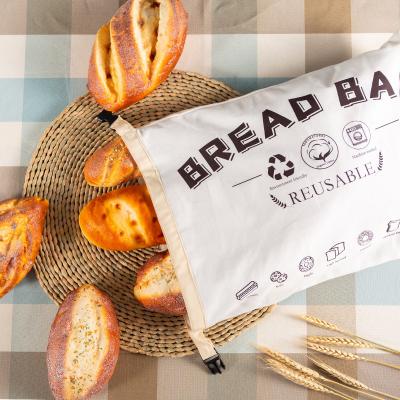 China Multifunctional Cotton Bread Bag With Instant Storage Bag Cotton Food Grade TPU Reusable Bread Bag for sale