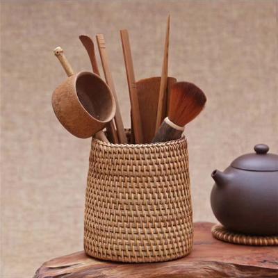 China Woven Basket Natural Home Storage Box Bathroom Rattan Kitchen Accessories Handmade Organizer Eco Friendly Products Cestas for sale