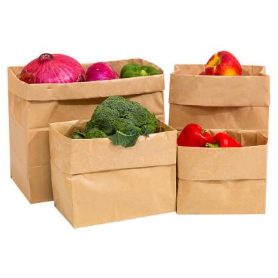 China Multifunctional washed and torn INS style home storage bags Nordic fruit and vegetable paper kraft paper bags for sale