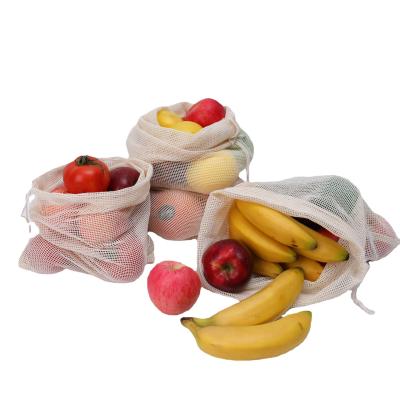 China Reusable Eco Friendly Bags Set For Fruit Vegetable Zero-waste Mesh Popular Cotton Eco Friendly Biodegradable Products LY2-S-1 for sale