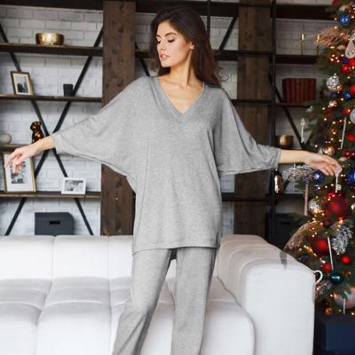 China Thermal Winter 2 Piece Couples Pajamas Set Long Sleeve Pants Home Wear Pajamas Pure Cotton Sleepwear For Women Female Home Service for sale