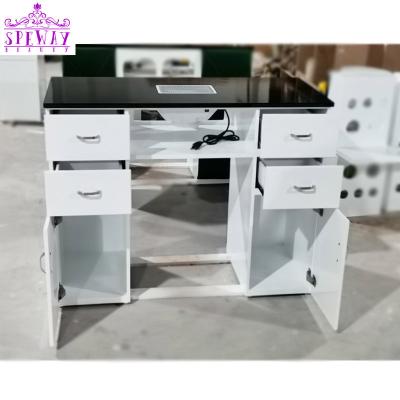 China Large Modern Manicure Station Nail Table Rest Salon Spa Nail Equipment Nail Equipment Desk with Storage Drawers for sale