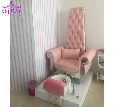 China Eco-friendly nail salon luxury swirl foot upholstery pipeless pedicure chair with pedicure tub for sale