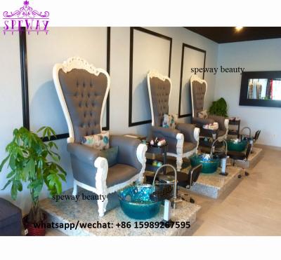 China 2021 luxury wholesale beauty white&grey spa pedicure throne chair speway for sale