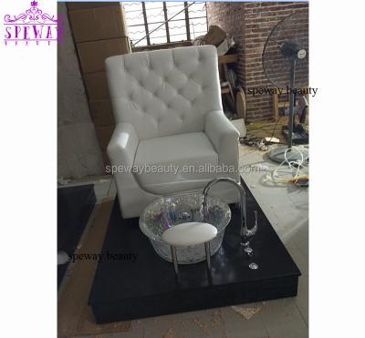 China Eco-friendly European Foot Spa Salon Furniture Comfortable White Chariot Pedicure for sale