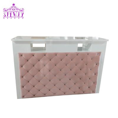 China New Arrival Decorative Salon Features Double Nail Bar Manicure Nail Office Pink Wholesale for sale