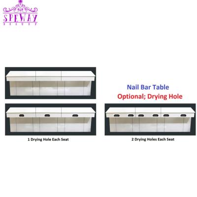 China Decorative features triple manicure table nail bar for nail salon furniture for sale