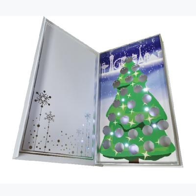 China Recyclable Hot Chocolate Paper Packaging Box With LED Lights Inside Custom Design Printing For Holiday for sale