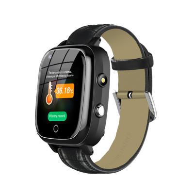 China Black Wifi IPS Screen Heart Rate Oxygen Leather Multi SIM Card Monitor 4G Smart Watch For Elder for sale