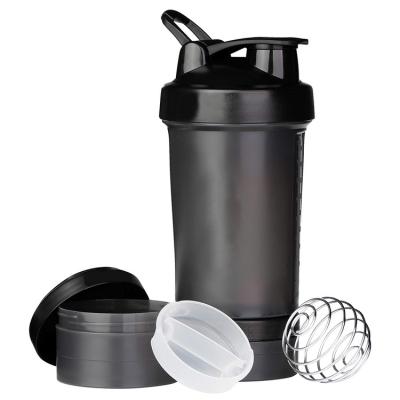 China Wholesale Fitness Stocked Sports Portable Plastic Collapsible Shaker Bottle for sale