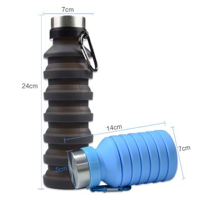 China Viable Silicone Travel Sports Mug Folding Cup Bottle With Lids Lightweight Portable Collapsible Coffee Mug Folding Cup for sale