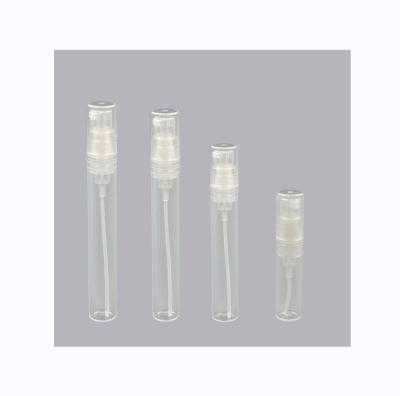 China Multi-Spec. Customized Wholesale Cosmetic 2ml 3ml 4ml 5ml All Plastic Sprayer Test Tube Perfume Plastic Spray Bottle for sale