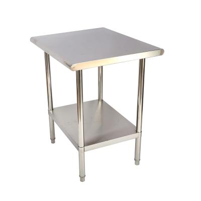 China Commercial kitchen Food Prep Catering Table Work Bench With 2 Tiers Workbench Stainless Steel Two Layers Work Table for sale