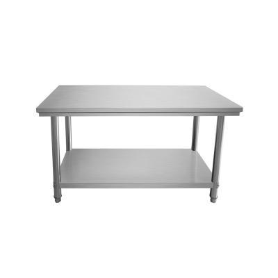 China Commercial kitchen Hotel And Catering Kitchen Equipment 2 Layer Stainless Steel Work Table With Shelf for sale