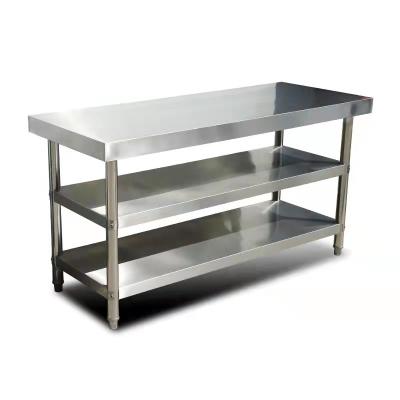 China Commercial kitchen 3 Layer Commercial Restaurant Kitchen Table Stainless Steel Kitchen Work Table for sale