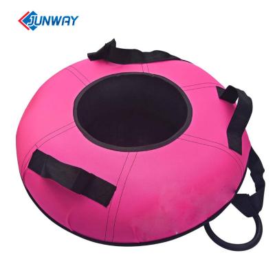 China Winter Fun Heavy Duty Inflatable Snow Tubes Vinyl Plastic Bottom Snow Sleds for sale