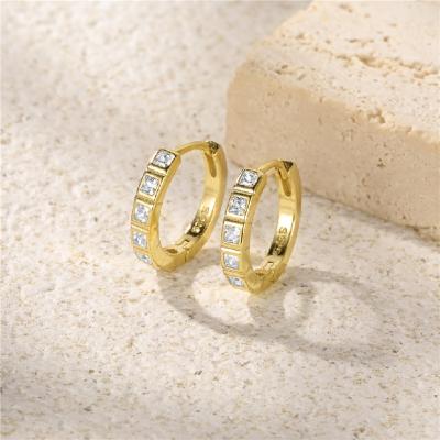 China Wholesale Price 925 Classic Single Silver Diamond Hoop Earring Eco-friendly/Recyclable/Nickel Free Sterling Silver Earrings 9mm Diameter for sale