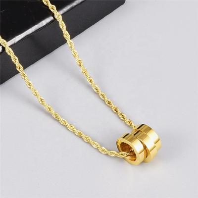 China Fashion/Eco-Friendly/Waterproof/Sustainable/Washable Jewelry Stainless Steel Rope Chain Ring Charm 18k Luxury Wavy Gold Plated Iced Out Hop Chunky Choker Necklace for sale