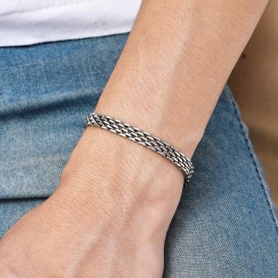 China Fashion/Silver Mesh Shape Link Chain Bracelets Hops Fashion Jewelry Color Charm Bracelets Wholesale Wide Chain Eco-friendly/Lead Free/Nickel Free Stainless Steel for sale