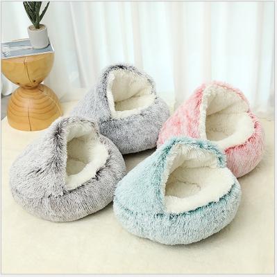 China Wholesale Breathable Washable Long Cat House Faux Fur Velvet Mats Sofa For Dog Pet Bed Round Plush Dog Kennel Mats for sale