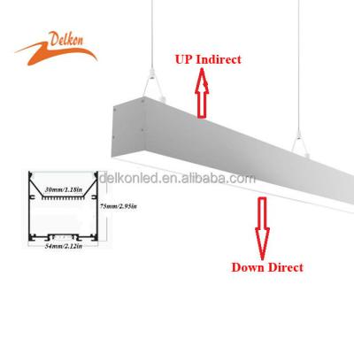 China Decorations Suspended Linear Down Direct Up Profile Indirect Led Fixture For Office And Supermarket for sale