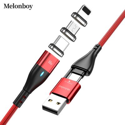 China New Released 2021 60W Camera Cable Magnetic Charging Palladium 6 in 1 Design USB Data Cable TYPE C /USB 3 in 1 Micro Charger High Speed for sale