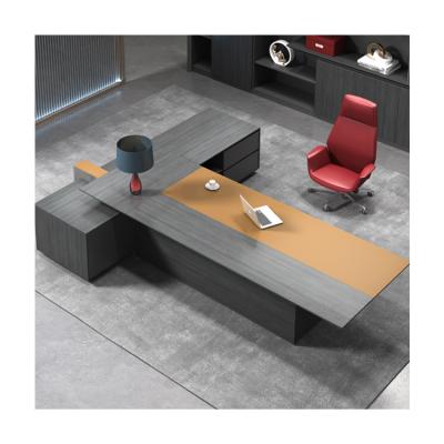 China Expandable Modern Luxury Furniture Design Imported Iron Gray High Tech Executive Office Desk for sale