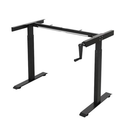 China Metal Ergonomic Adjustable Standing Manual Crank Table Height Furniture Desk View (Height) Lifting Desk for sale