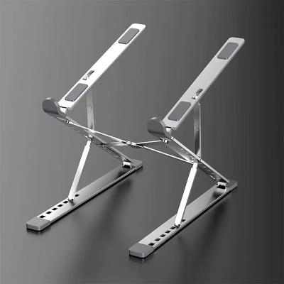 China Portable Folding Laptop Stand (Waist) Quality Dual Height Folding Laptop Table Desktop Aluminum Metal Adjustable Stand for sale