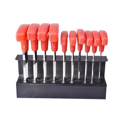 China Repairing 10 Pcs Long Handle Allen Wrench Hand Tool T-Handle Metric Hex Wrench Set With Stand à venda