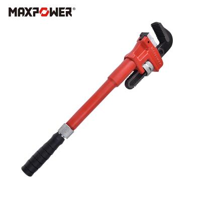 China High Quality Super Heavy Cast Iron Maxpower Brand CRMO Jaw Pipe Wrench Reinforcement Features for sale