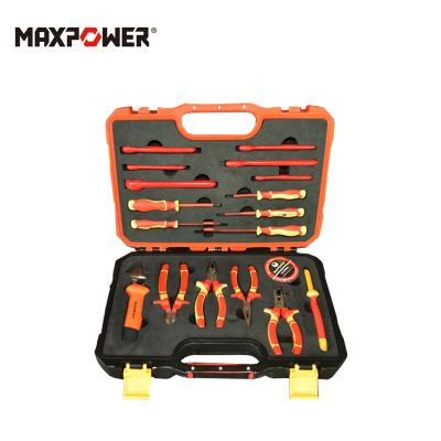 China Auto-repair from Maxpower brand factory selling 19PCS VDE 1000v tool kit yellow CE60900 insulated for sale