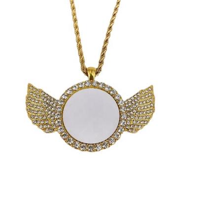 China Custom Sublimation Classic Angel Wing Jewelry Name Necklace for sale