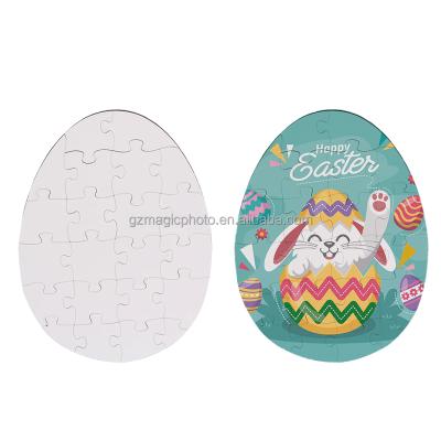 China Eco-friendly Custom Printing Sublimation Easter Egg Puzzle MDF Wooden Blank Puzzle for sale