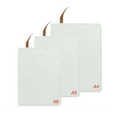 China Custom Leather Notebook A5 Full Promotion Blank Cover Side Sublimation Printing Plain Paper Journals for sale