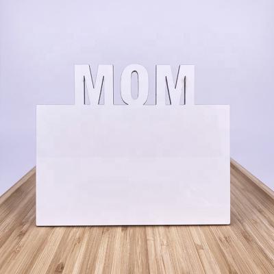 China Wholesale High Quality Eco-Friendly Mother's Day MOM Sublimation MDF Photo Wooden Picture Frame for sale