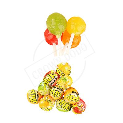 China Natural Fruit Lollipop Maker Fruit King Pop Candy Lollipop Fruit Flavor Shaped Hard Candy Lollipop With Bag Packing for sale