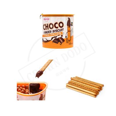 China High Quality Halal Jam Cup Halal Chocolate Cookies Sweet and Salty Stick Cookies Chocolate Cookies Finger Cookie Cup for sale