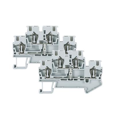 China Wire connecting STTB 2.5-PV double layer Spring-cage double level power supply through din rail terminal blocks to equipotential bonder for sale