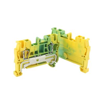 China Wire Connecting ST 2.5-PE Spring Cage Grounding Earth Terminal Blocks for sale