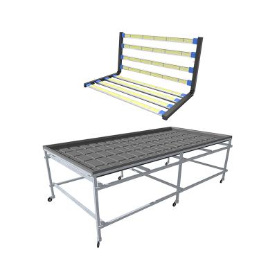 China Agriculture planting mobile DIY ebb and flow tables agriculture tables rolling to grow system bench for hemp for sale