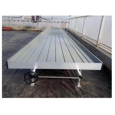 China Agriculture Planting Greenhouse Farm Ebb and Flow Flood Drain Table Rolling Bench Hydroponic Flood and Drain Hydroponics Benches Rolling System for sale