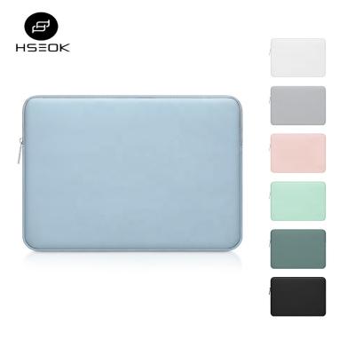 China Fasion Factory Outlet 13 15 Inch Laptop Sleeve Zipper Protector Bag PU Leather Material Two Way Zipper for sale